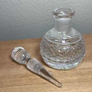 Clear Crystal Perfume Bottle With Dobber Vintage Empty
